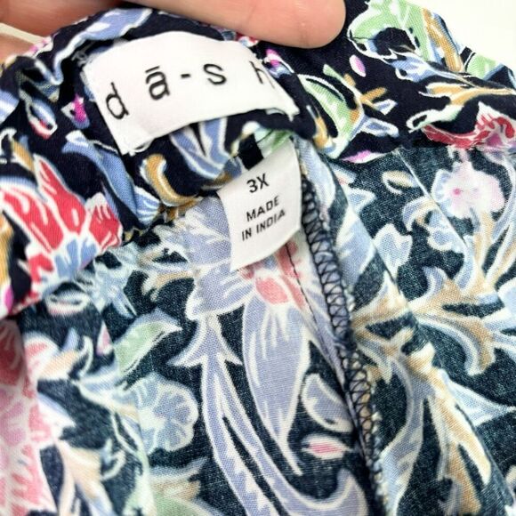 Dash Pants Womens 3X Floral Print Mid-Rise Wide-Leg Floral Bloomcore Flowy - Picture 3 of 9